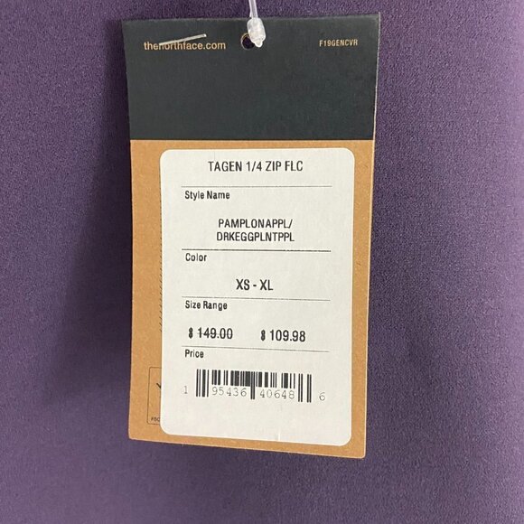 The North Face Women’s Tagen 1/4 Zip Fleece Sweater Purple & Gray Size S-P NWT - Picture 11 of 12